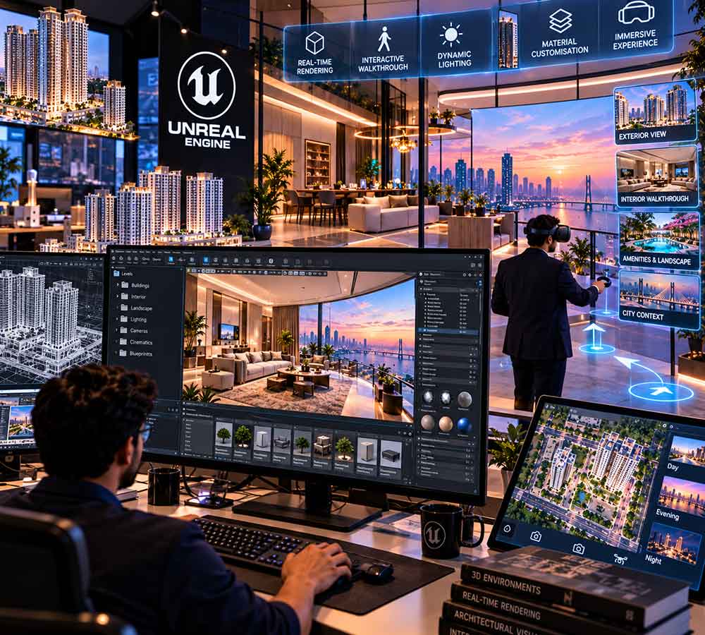Unreal Engine 3D Walkthrough & Visualisation Services in Mumbai